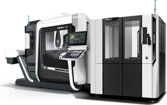 photo of DMG Mori DMU50 with attached PH150 Pallet Changer